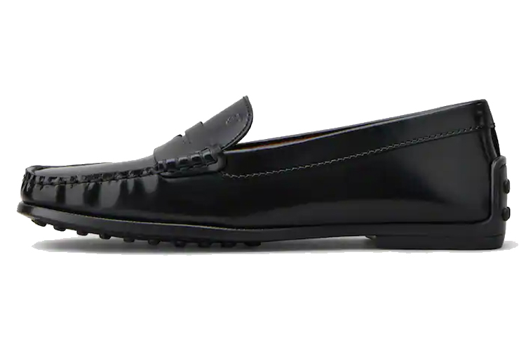(W) TOD'S Leather Gommino Slip-On 'Black'
