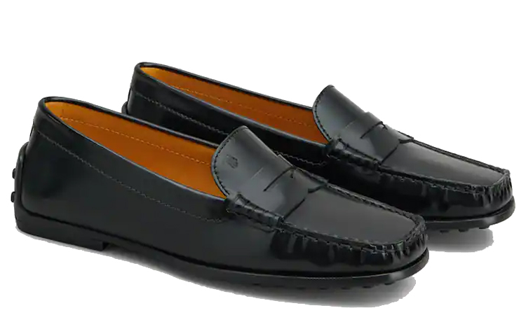 (W) TOD'S Leather Gommino Slip-On 'Black' 圖 2