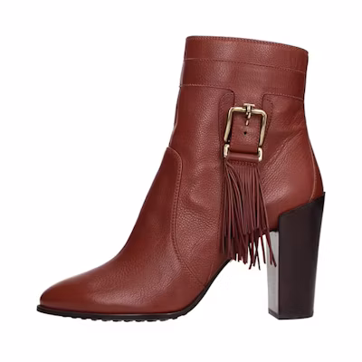 (W) TOD's Leather High-Heel Ankle Boot 'Brown'
