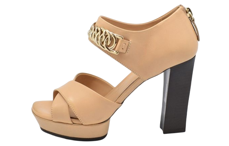 (W) TOD's Leather High-Heeled Sandals 'Nude'