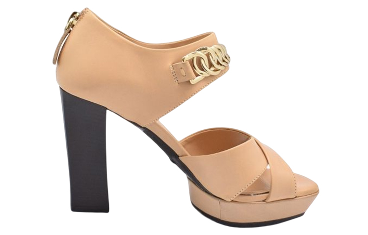 (W) TOD's Leather High-Heeled Sandals 'Nude' 圖 2
