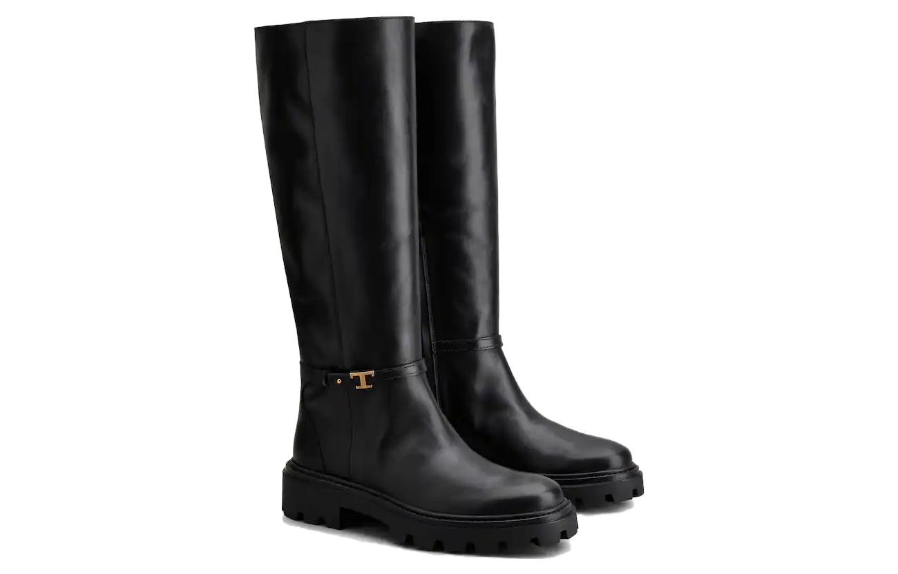 Lookbook (W) TOD''S Leren Hoge Schoen ''Zwarte Comfortabele Mode'' XXW08J0HQ10GOCB999