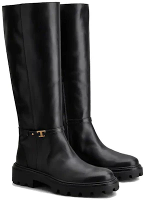 (W) TOD''S Leren Hoge Schoen ''Zwarte Comfortabele Mode'' XXW08J0HQ10GOCB999 Lookbook (W) TOD''S Leren Hoge Schoen ''Zwarte Comfortabele Mode'' XXW08J0HQ10GOCB999