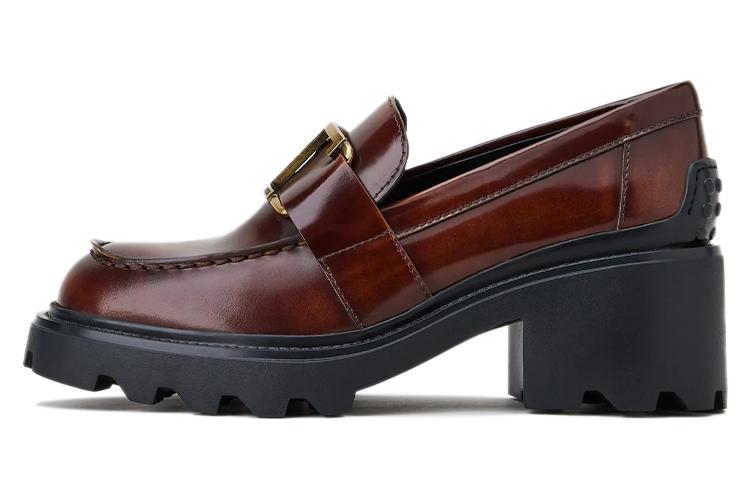 (W) TOD'S Leather High Heels 'Dark Brown'