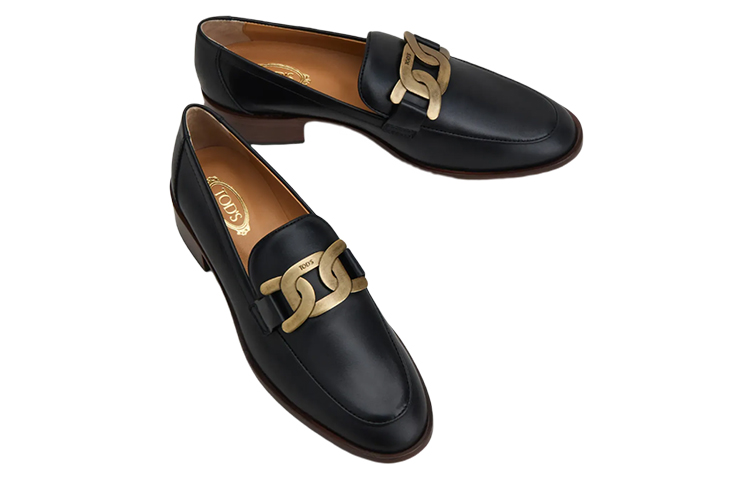 (W) TOD'S Leather Loafer 'Black' 圖 2
