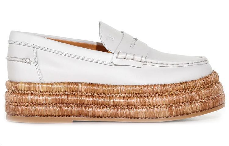 (W) TOD'S Leather Loafer 'White' 圖 2
