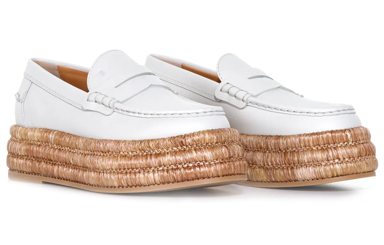 (W) TOD'S Leather Loafer 'White' 圖 3