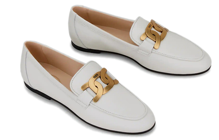 Purchase (W) 托德白金色皮革乐福鞋 XXW79A0DD00MIDB001