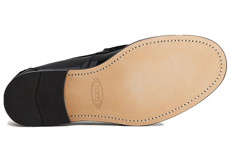 (W) TOD'S Leather Loafers 'Black' 圖 5
