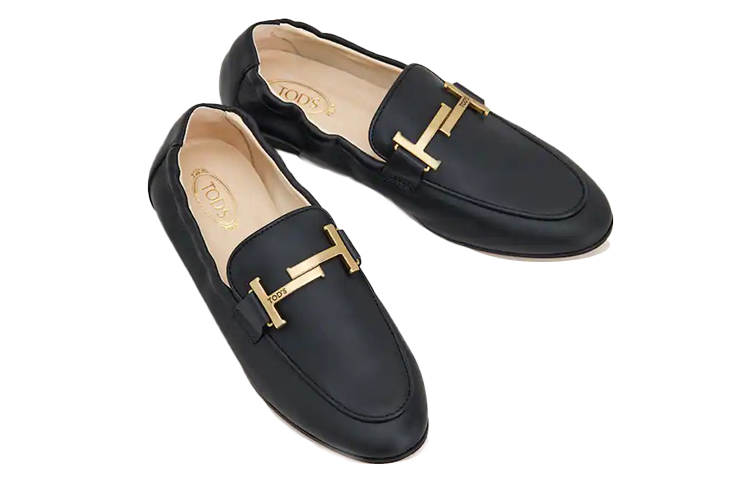 (W) TOD'S Leather Loafers 'Carbon Black' 圖 3