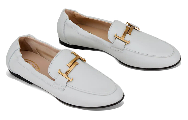 (W) TOD'S Leather Loafers 'Pure White' 圖 3