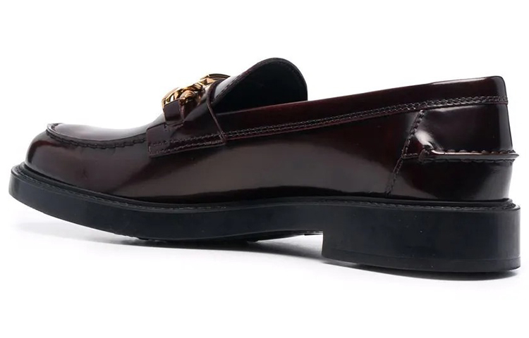 (W) TOD'S Leather Loafers 'Red Brown' 圖 4