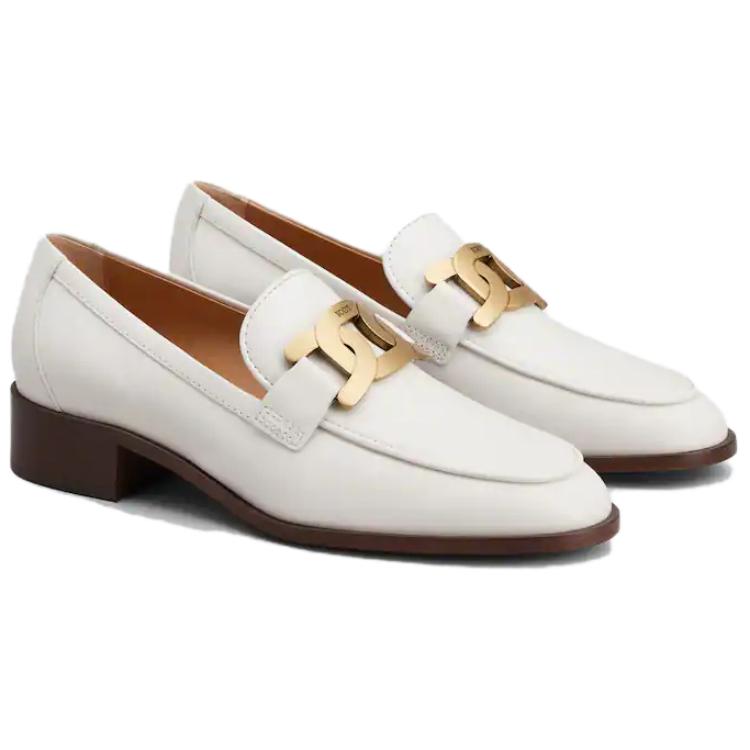 (W) TOD'S Leather Loafers 'White' 圖 3