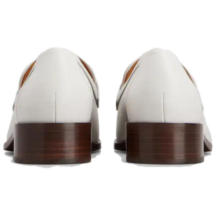 (W) TOD'S Leather Loafers 'White' 圖 5