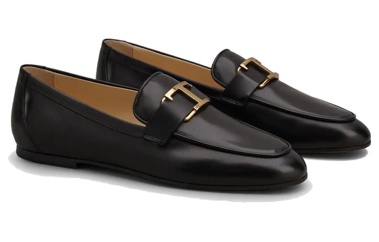 (W) TOD'S Leather Low-Top Round Toe Sneaker 'Black' 圖 3