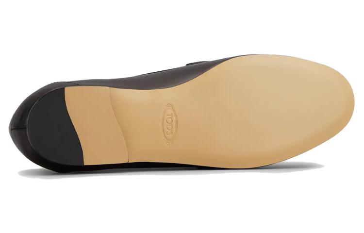 (W) TOD'S Leather Low-Top Round Toe Sneaker 'Black' 圖 5