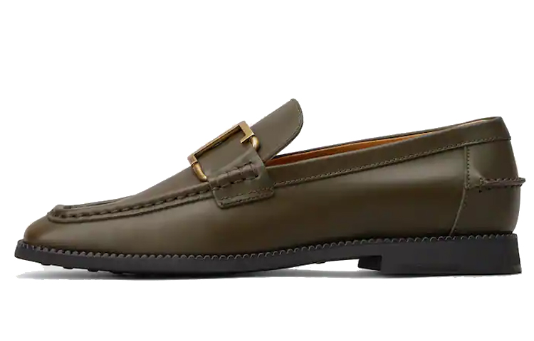 (W) TOD'S Leather Low Slip-On Loafer 'Green'