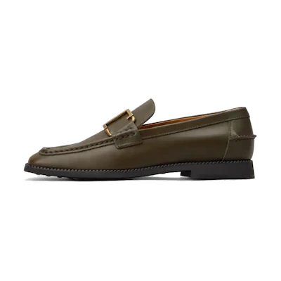(W) TOD'S Leather Low Slip-On Loafer 'Green'