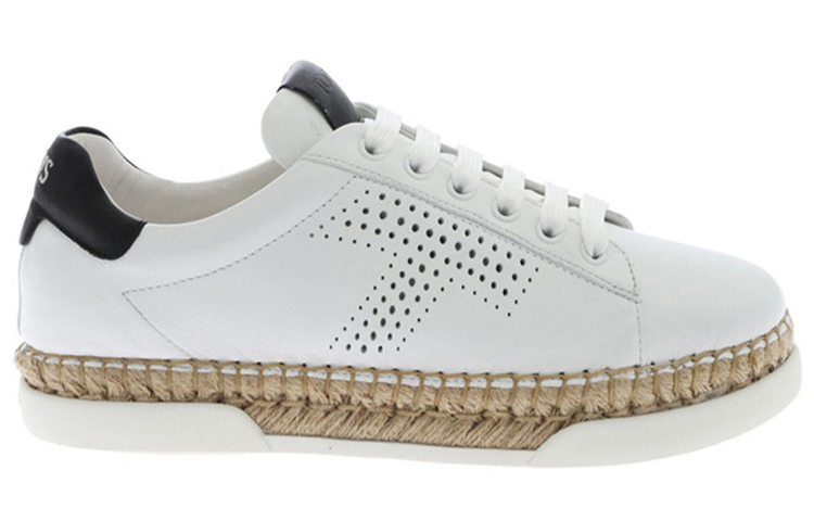 Order (W) Zapatillas bajas de piel TOD'S 'White Fashion' con cordones. XXW96A0Y551JUS0001