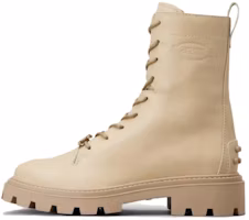(Women) TOD'S Leather Round-Toe Mid-Top 'Beige Martin' Boots XXW08J0EY53N6MC606 (Women) TOD'S Leather Round-Toe Mid-Top 'Beige Martin' Boots XXW08J0EY53N6MC606