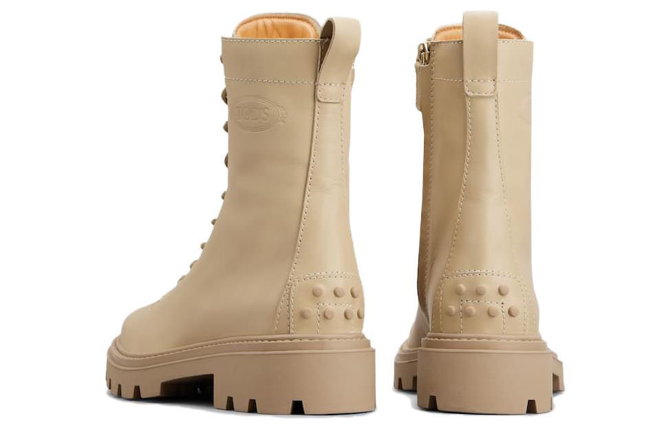 Lookbook (W) 토즈 베이지 마틴 가죽 미드탑 부츠 (Tod's Beige Martin Leather Mid-top Boots) XXW08J0EY53N6MC606