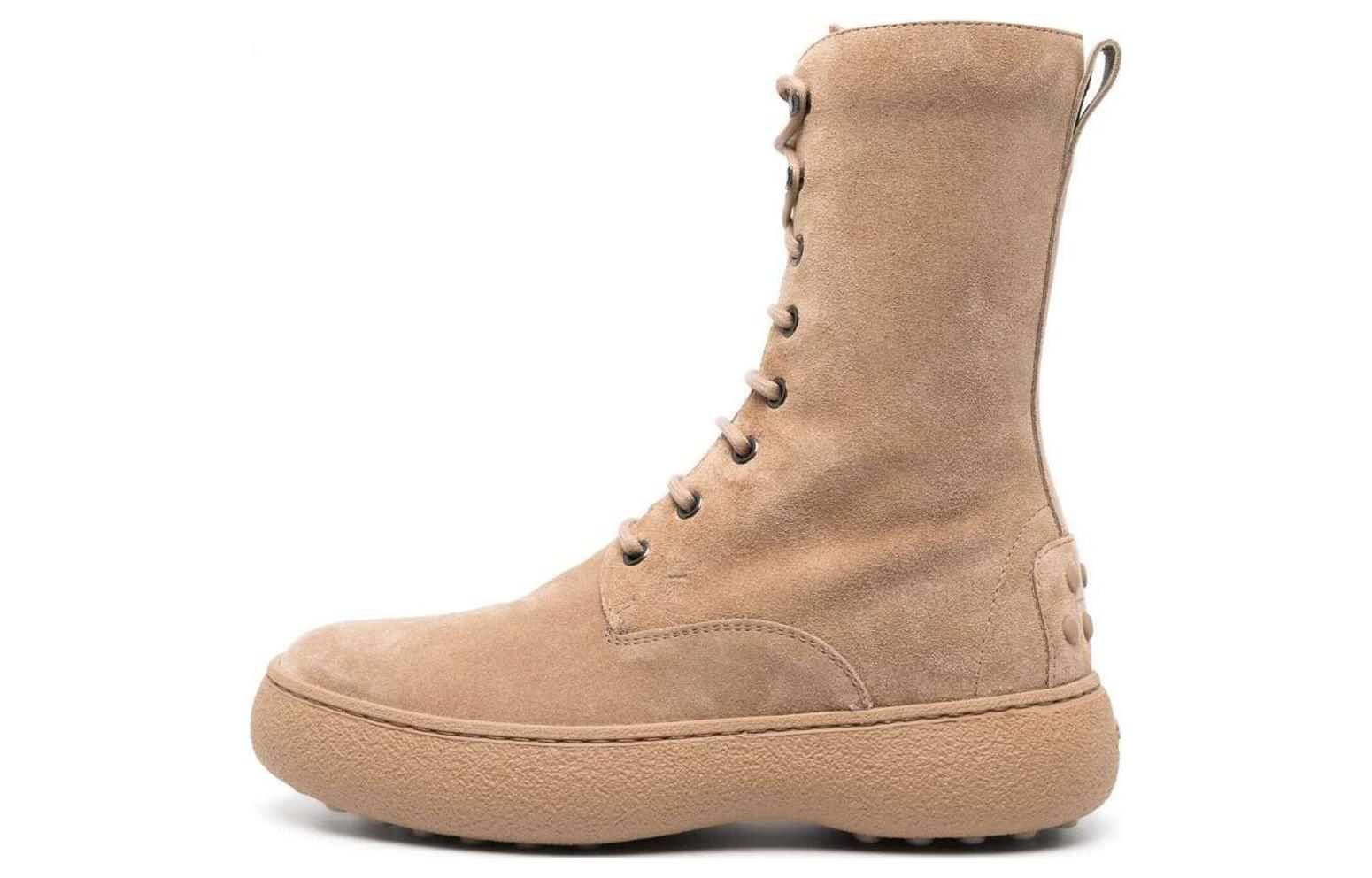 Buy (W) TOD'S Sepatu Bot Kulit Kuning Muda dengan Resleting Samping dan Ujung Bulat XXW09J0GN20CKO1Y28