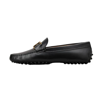 (W) TOD'S Leather Round Toe Flats 'Black'