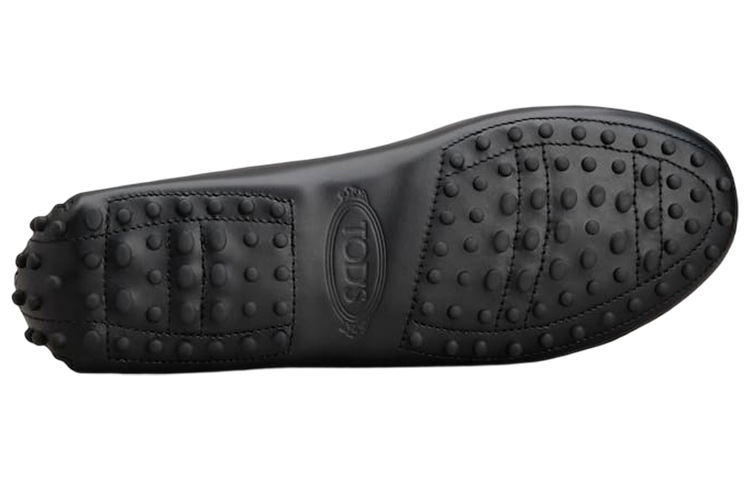 (W) TOD'S Leather Round Toe Flats 'Black' 圖 4