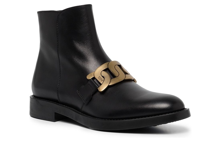 Order (W) 托德仕黑色时尚真皮拉链短靴 XXW60C0DY40GOCB999