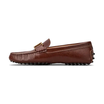 (W) TOD's Low-Top Slip-On Leather Flat 'Brown'