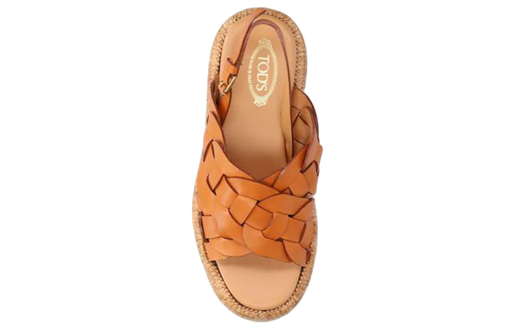 Shop 托德斯（TOD'S）露趾搭扣時尚女款涼拖鞋 棕色