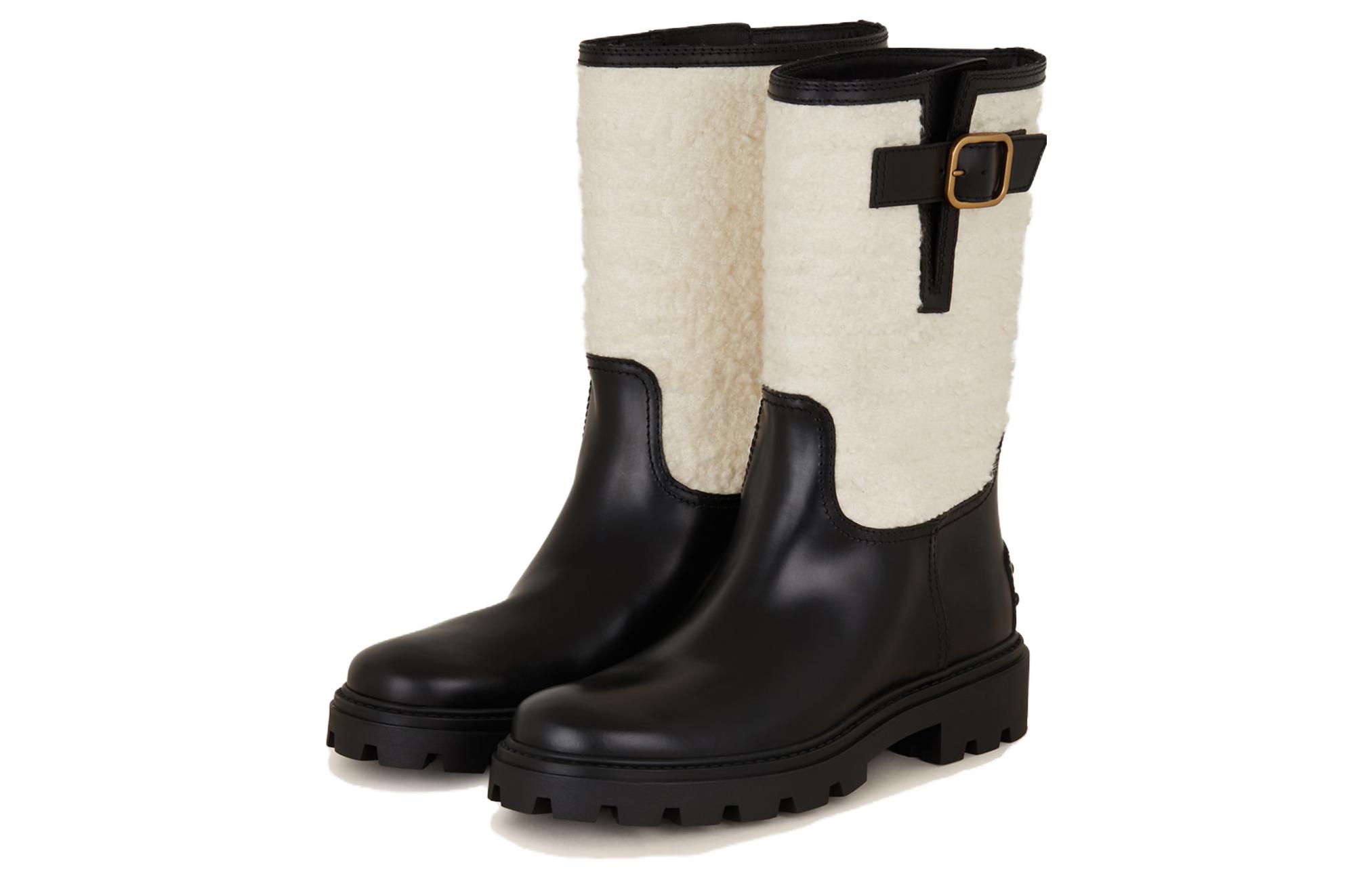 (W) TOD'S Round Toe Buckle Mid-Calf Boot 'Black' 圖 2