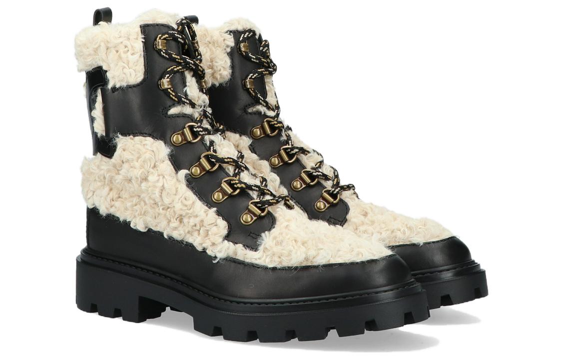 Lookbook (W) TOD'S Sepatu Boot Ankle Hitam dengan Tali dan Ujung Bulat XXW08J0HP80SRT1811