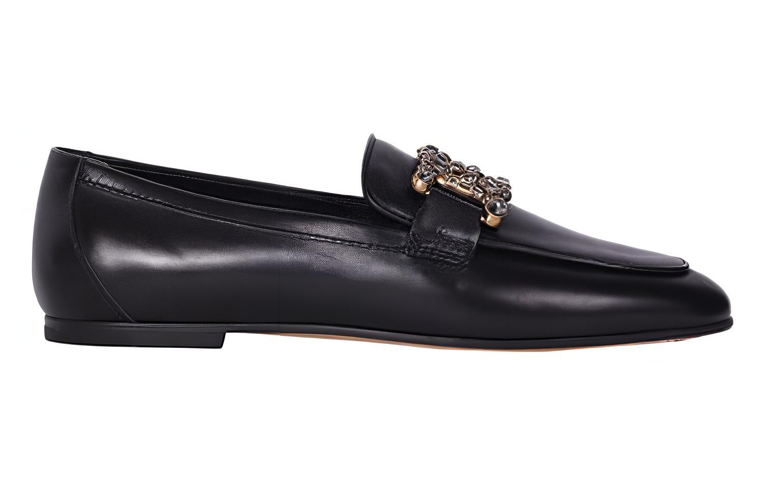(W) TOD'S Round Toe Loafer 'Black Casual' 圖 2