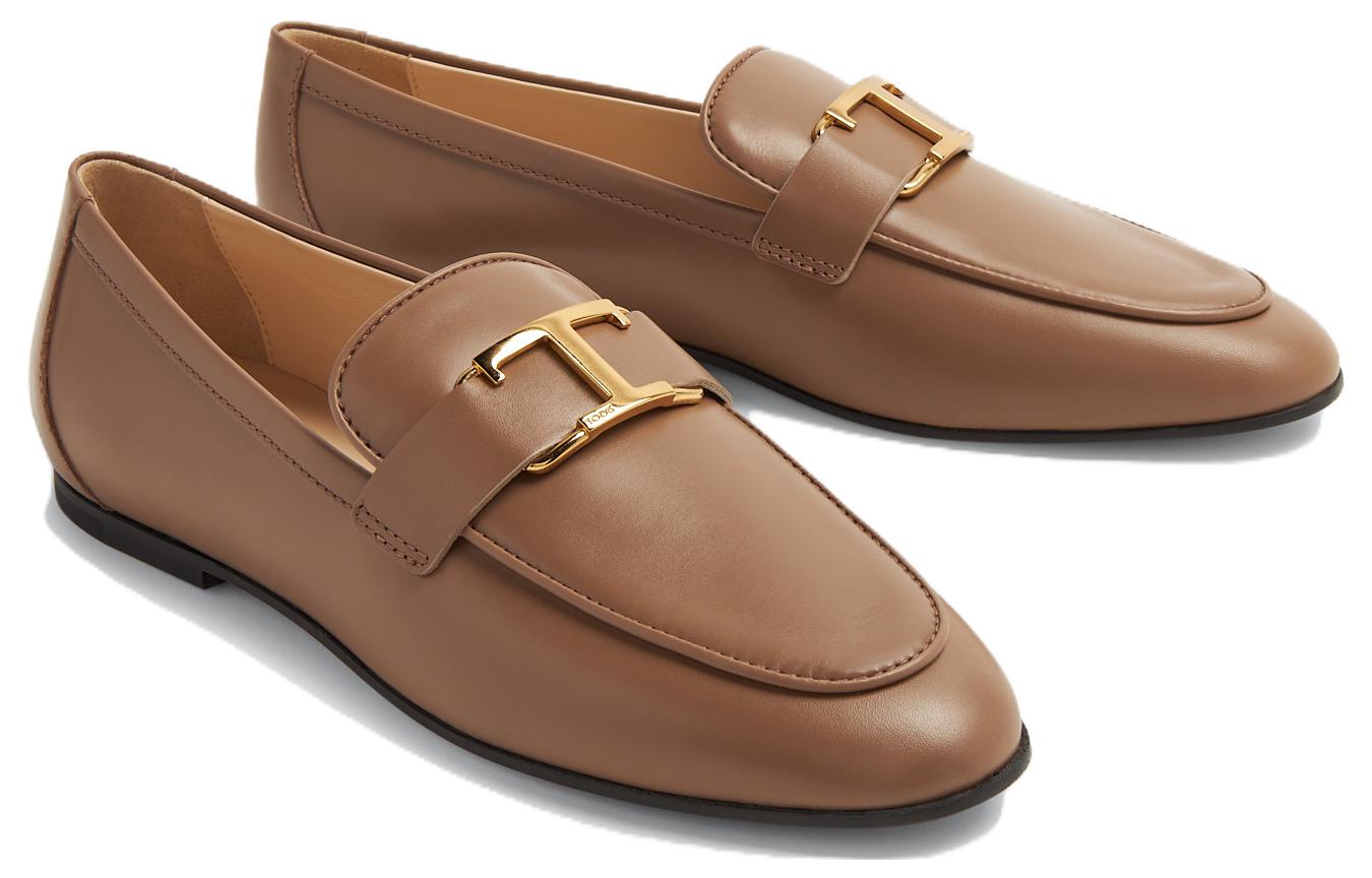 (W) TOD'S Round Toe Loafers 'Brown' 圖 4