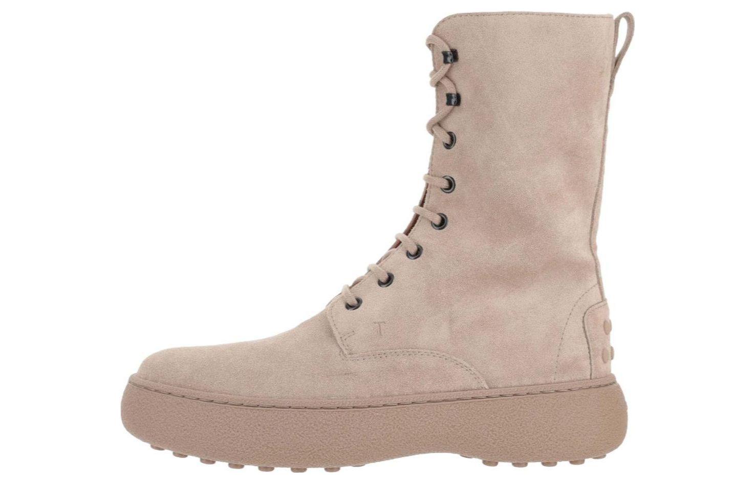 (W) TOD'S Suede Ankle Boots 'CMFTable Versatile Pink'