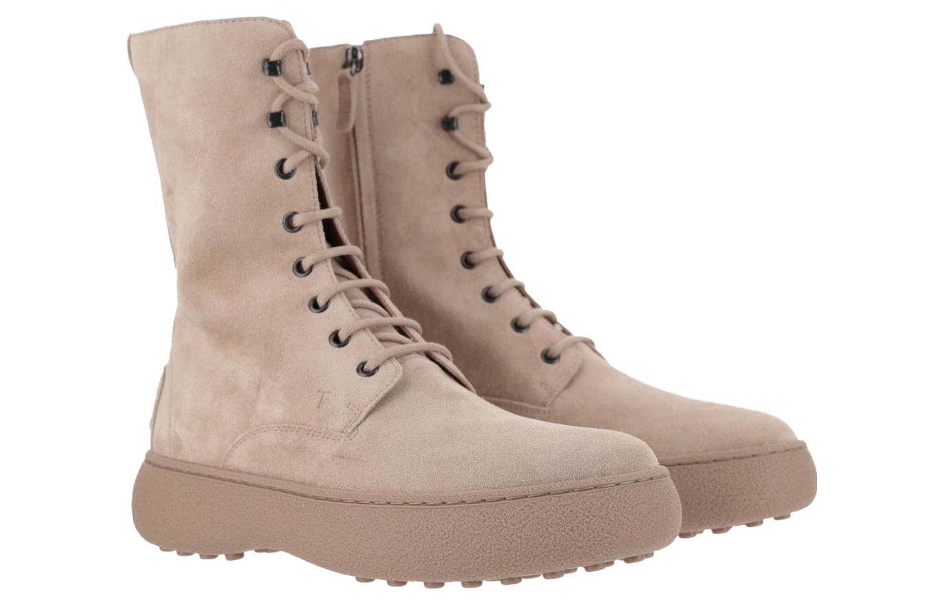 (W) TOD'S Suede Ankle Boots 'CMFTable Versatile Pink' 圖 3