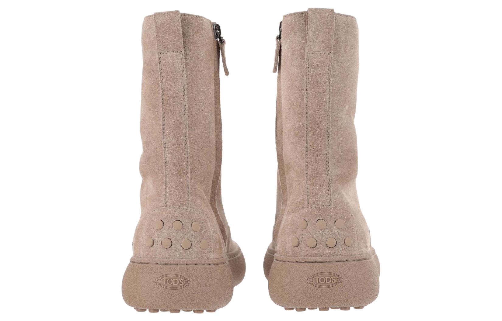 (W) TOD'S Suede Ankle Boots 'CMFTable Versatile Pink' 圖 4