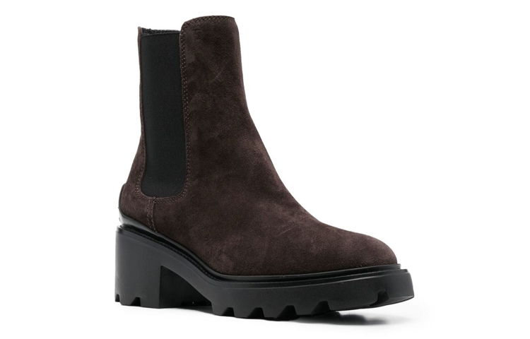 Order (W) TOD'S 绒面革粗跟圆头切尔西靴 '棕色' XXW08D0EA10BYES808