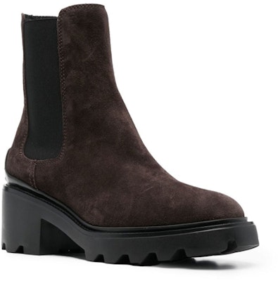 (Women) TOD'S Suede Chunky Heel Round Toe Chelsea Boots 'Brown' XXW08D0EA10BYES808 Order (Women) TOD'S Suede Chunky Heel Round Toe Chelsea Boots 'Brown' XXW08D0EA10BYES808