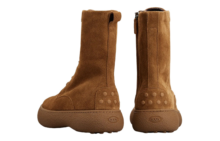 (W) TOD'S Suede Lace-Up Boots 'Brown' 圖 3