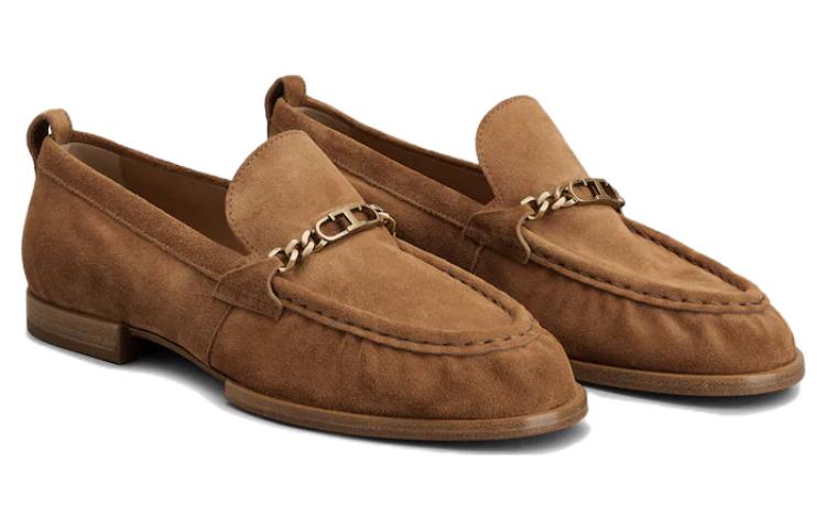 (W) TOD'S Suede Leather Flat 'Brown Ruched' 圖 2