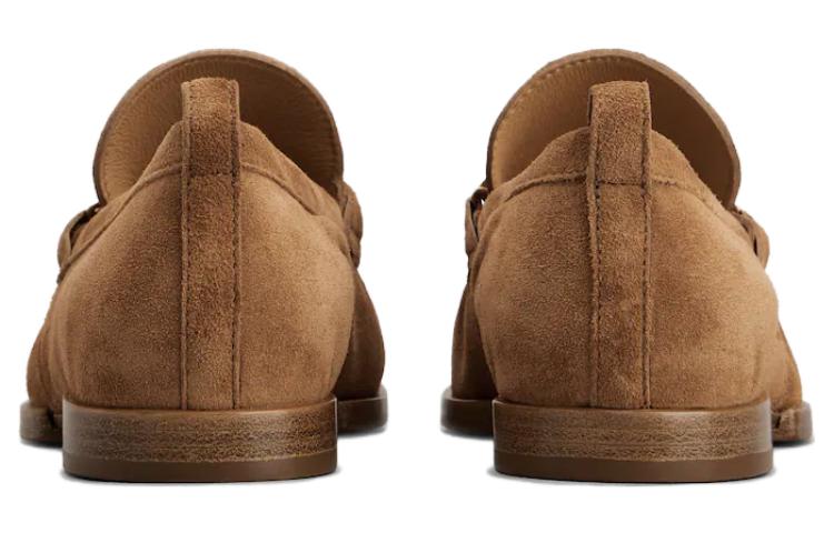 (W) TOD'S Suede Leather Flat 'Brown Ruched' 圖 3