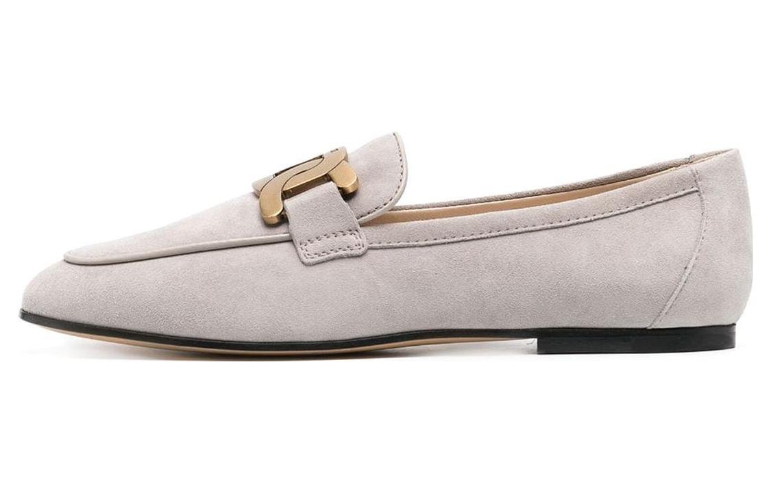 (W) TOD'S Suede Round Toe Loafers 'Grey'