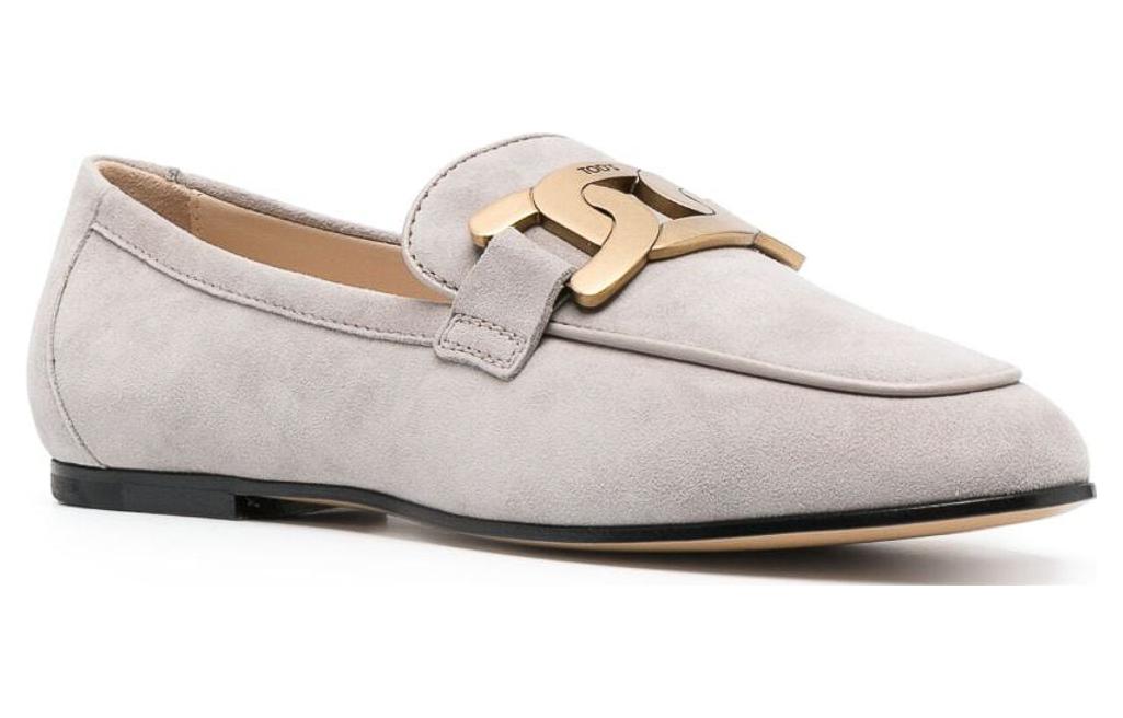 (W) TOD'S Suede Round Toe Loafers 'Grey' 圖 2
