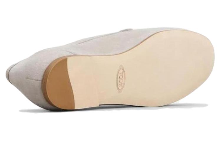 (W) TOD'S Suede Round Toe Loafers 'Grey' 圖 5