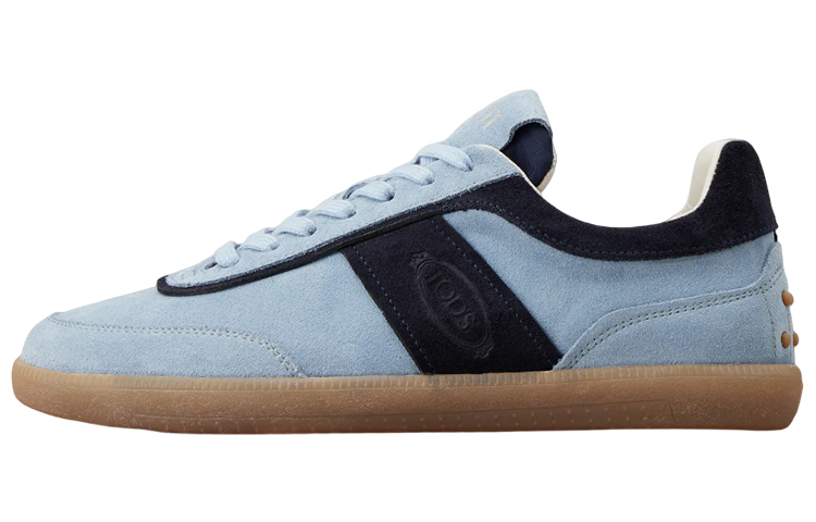 Buy TOD'S托德斯 Tabs 絨面 徽標綁帶 時尚休閒板鞋 女款 藍色