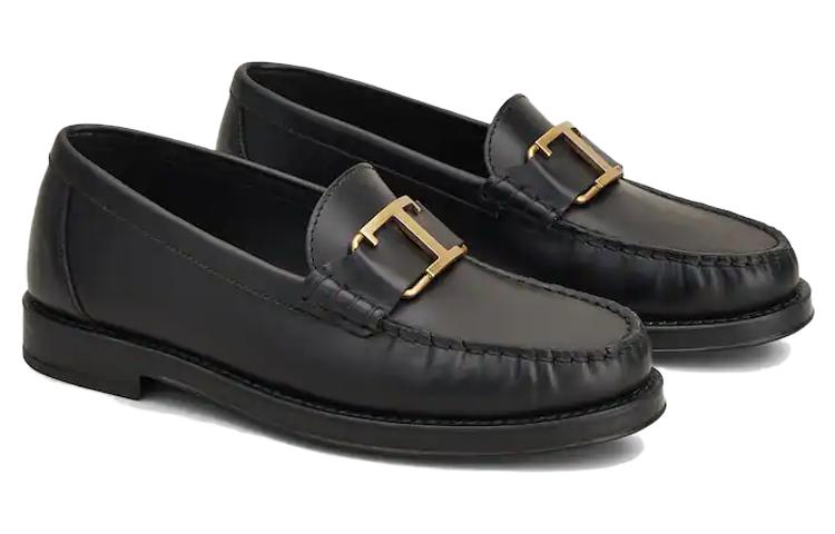 (W) TOD's Timeless Low-Top Leather Loafers 'Black' 圖 2