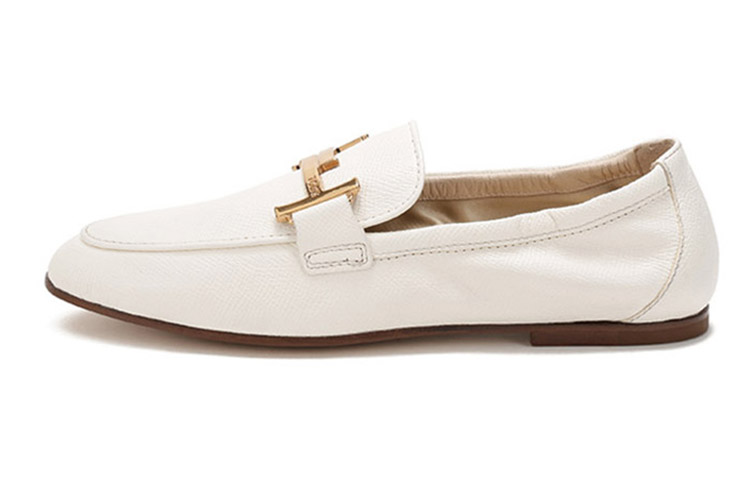 (W) TOD'S Double T Leather Slip-On 'White'
