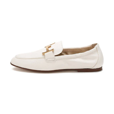 (W) TOD'S Double T Leather Slip-On 'White'